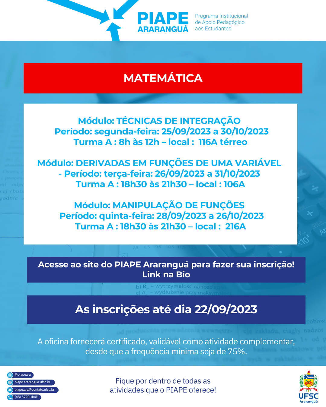 Matemática fácil - Quadro de Apoio Pedagógico